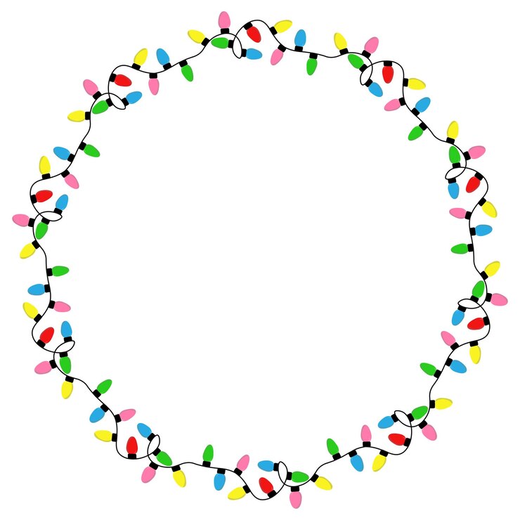 Circle Christmas light icon
