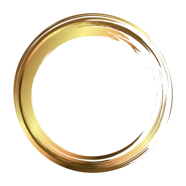 circle frame painted with brush strokes abstract vector design element gold concept abstract vector design element vector illustration