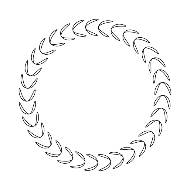 Circle frame round border design shape icon for decorative vintage doodle element for design