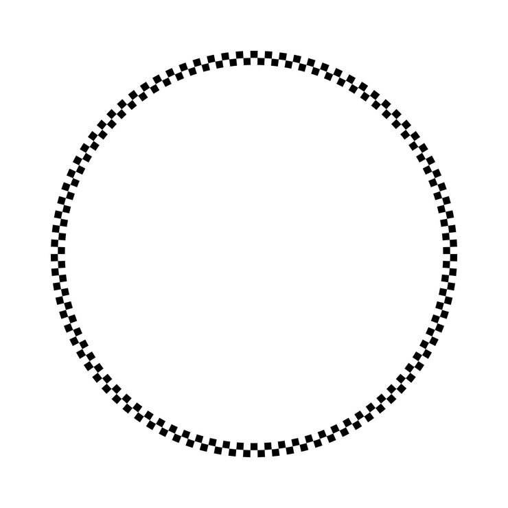 Circle frame round border shape icon for decorative vintage doodle element for design