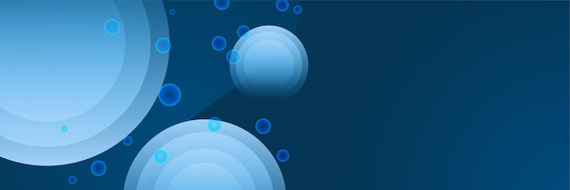 circle layer blue abstract geometric wide banner design background