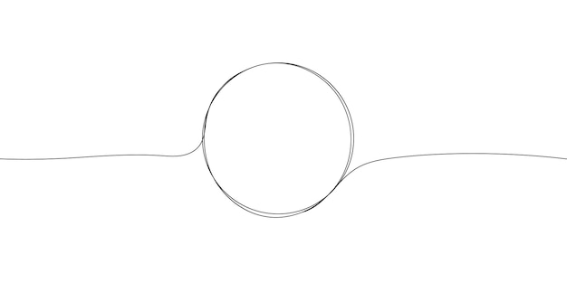 circle line one frame continuous one line circle stroke icon sketch circular pencil illustration