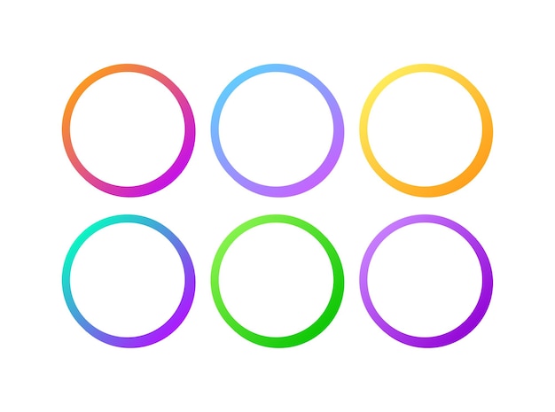 circle mockups flat color gradient circles for photo mockups social media templates for stories on social networks vector icons