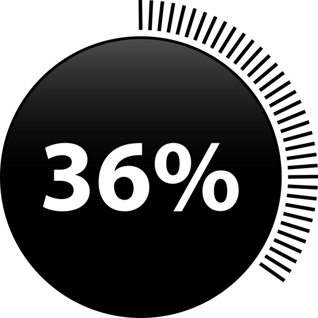 Circle percentage 36 diagrams  ready to use for web design, user interface (UI) or infographic