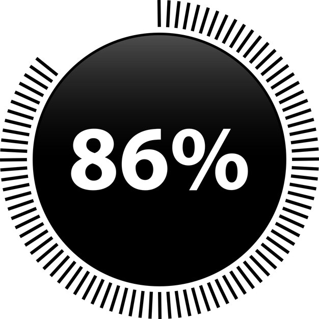 Circle percentage 86 diagrams  ready to use for web design, user interface (UI) or infographic