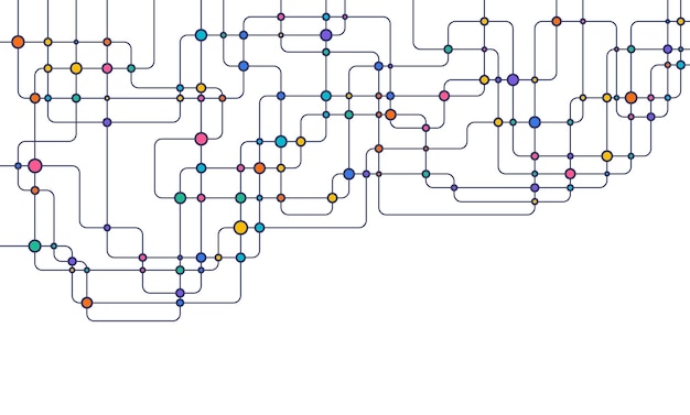Circuit connect lines and dots Network technology