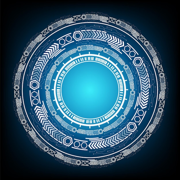 circular ai hud electronic circuit board  hologram vector concept for future technology element