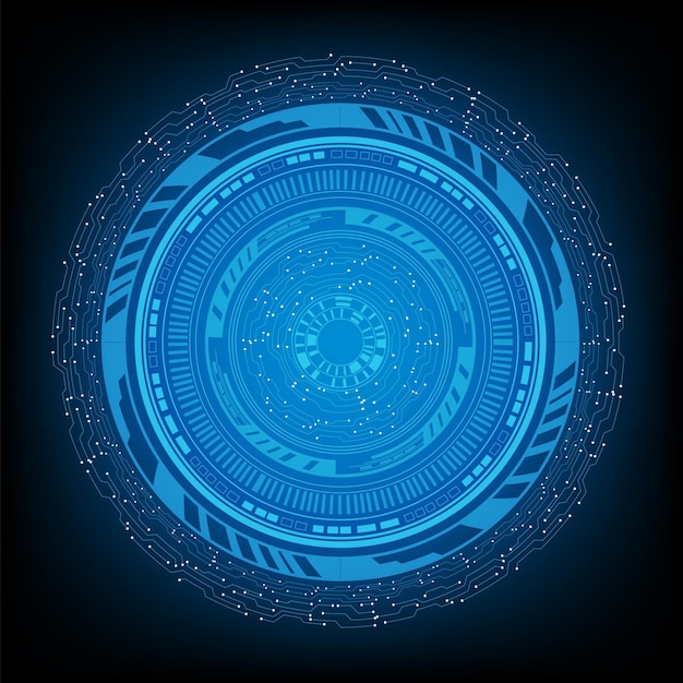 circular ai hud hologram vector concept for future technology element background business screen