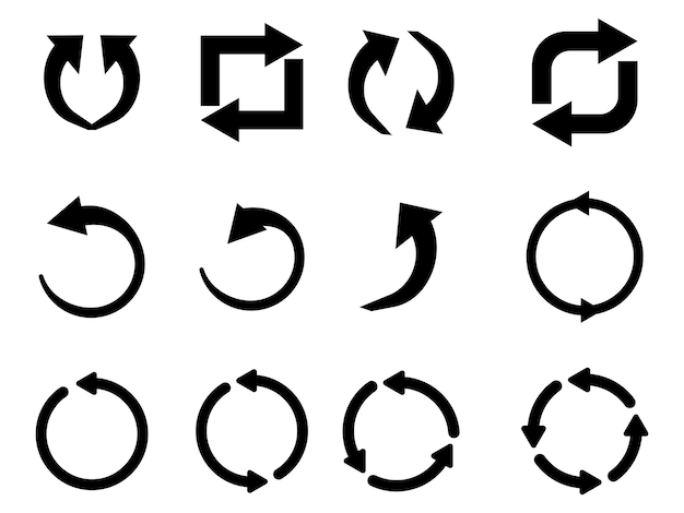 Circular arrow icon circle arrow icon set refresh reload arrow icon symbol sign