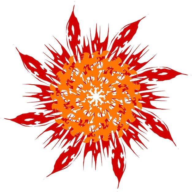 circular fireball ornament design