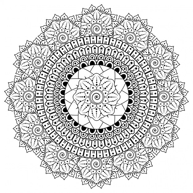 Circular mandala. mehndi style illustration