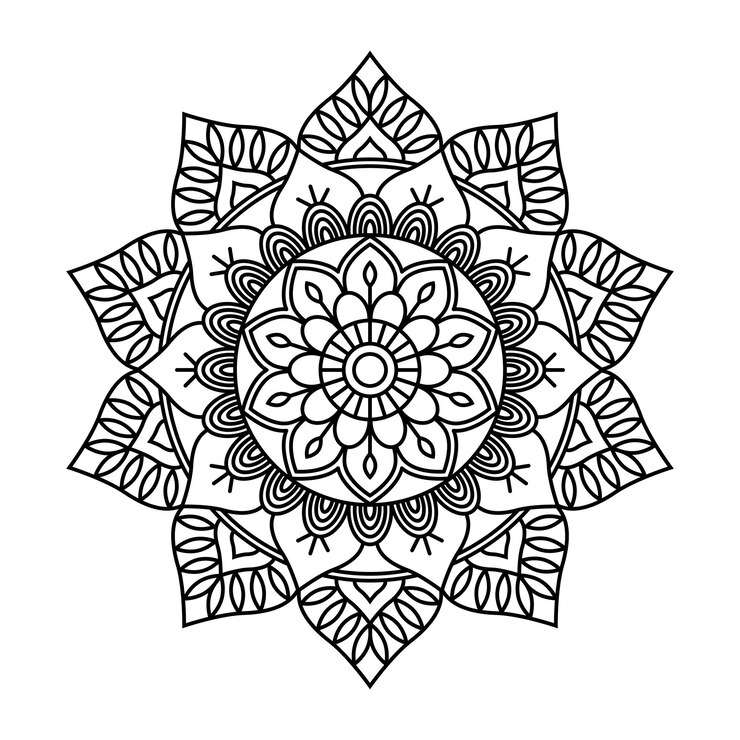 Vector circular patterns forming mandala