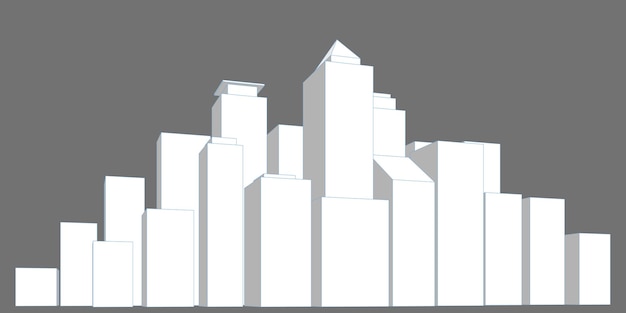 cityscape building perspective, modern building in the city skyline, city silhouette, city skyscrapers, business center, vector illustration in flat design.