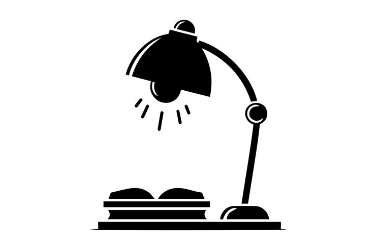 Vector classic desk table lamp vector illustration silhouette