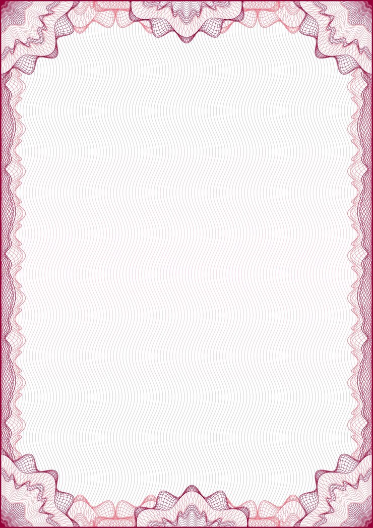 Vector classic guilloche border for diploma or certificate