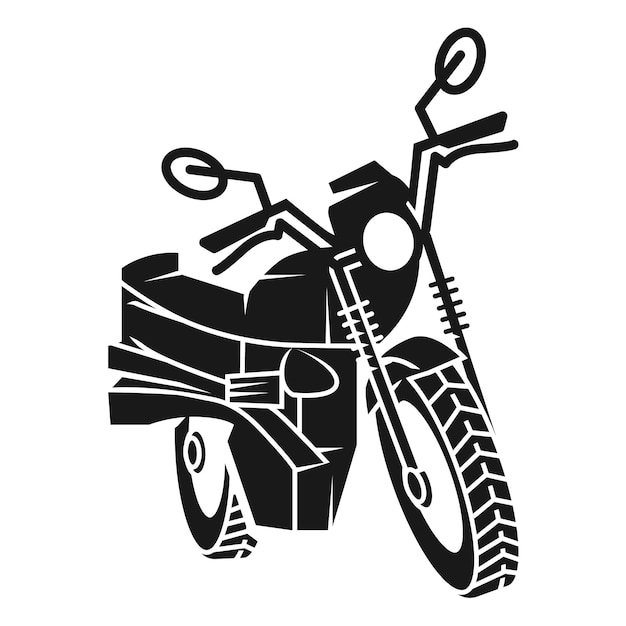 Classic motorcycle perspective icon Simple illustration of classic motorcycle perspective vector icon for web design isolated on white background