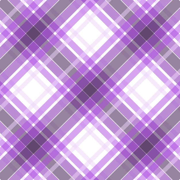 Classic Purple and Gray Plaid Pattern Design with Intersecting Diagonal Stripes