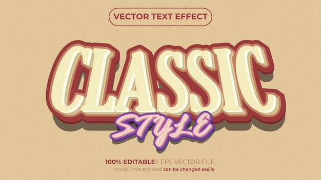 Classic style 3D editable text effect logo template