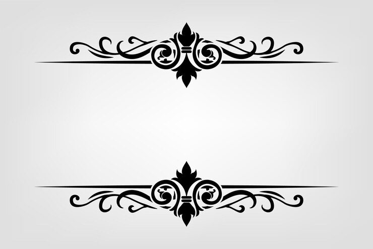 Vector classic vintage baroque victorian frames separator elements classic wedding invitation