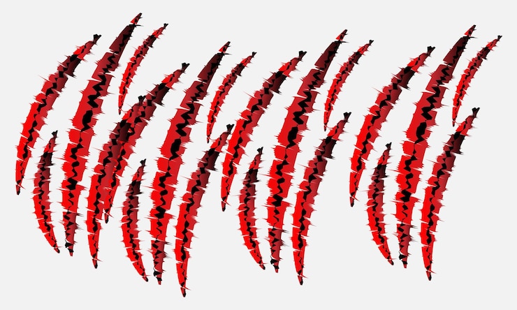 Vector claws scratches monster claw animal slash marks background tiger claws vector illustration