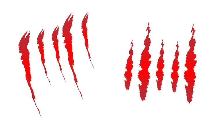 Vector claws scratches monster claw animal slash marks on white background vector illustration