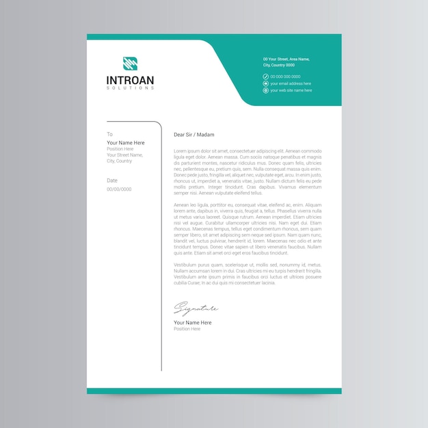 Clean and Corporate Letterhead Template