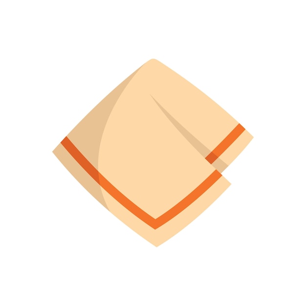 Clean handkerchief icon flat vector Towel napkin Textile beach isolated