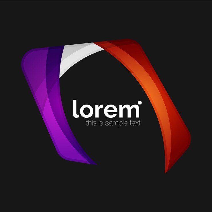 Vector clean professional business emblem abstract transparent overlapping shapes vector modern illustration