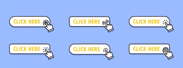 click here button with arrow pointer clicking icon