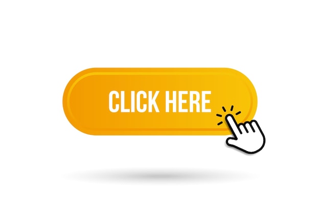 Click here web buttons with hand cursor Set of action button with arrow pointer Click button