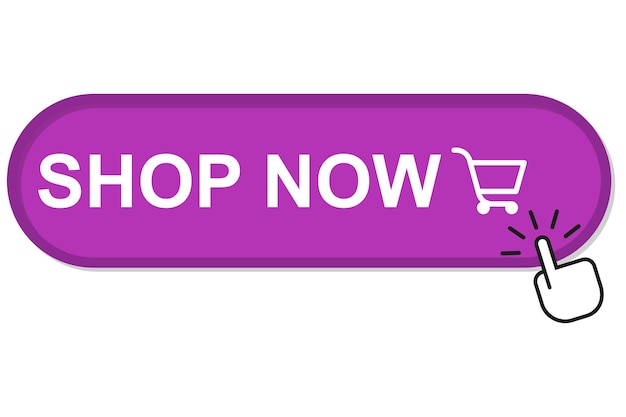 click to buy. online shopping, arrow cursor and hand cursor clicking. cart vector icons