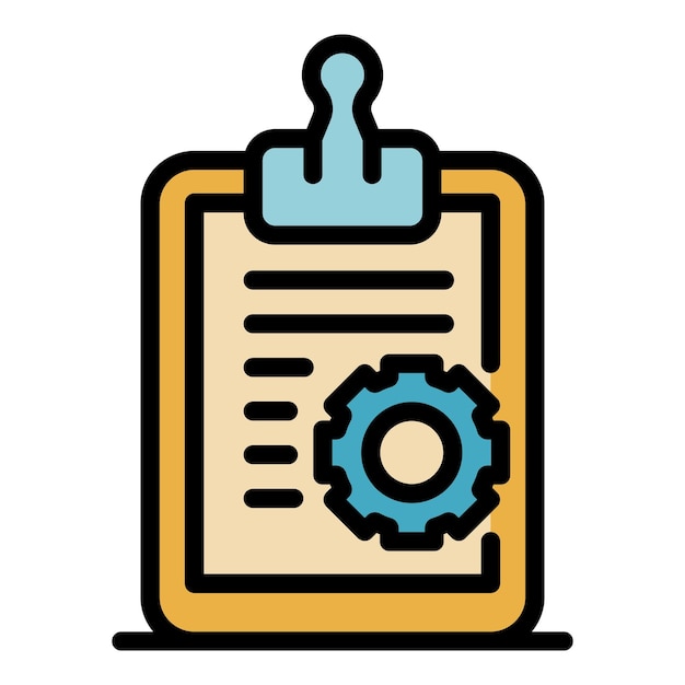 clipboard service icon outline clipboard service vector icon color flat isolated