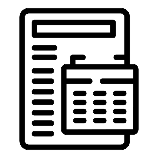 clipboard with check list and calendar icon outline