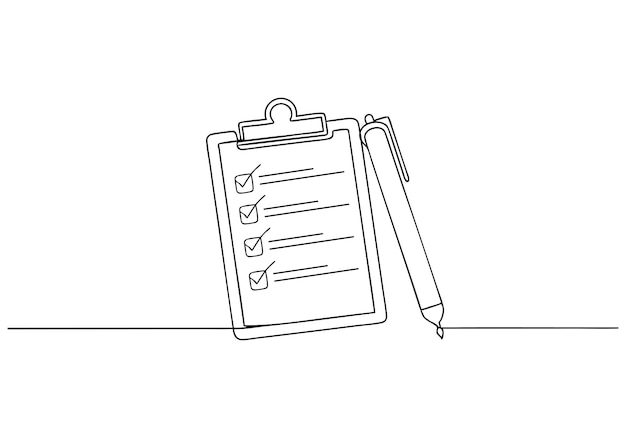 Clipboard with Checklist and Pen