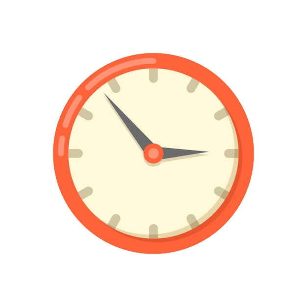 clock icon in flat style round watch vector illustration on isolated background timer sign business concept