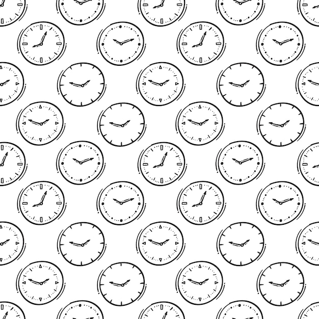clock icon pattern clock icon seamless pattern doodle clock icon seamless pattern