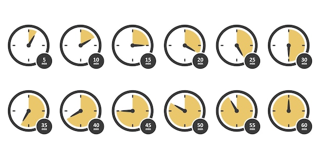 Clock Modern and Simple Icon Timer or Stopwatch