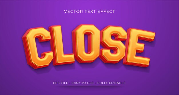 Close text effect editable 3d text style