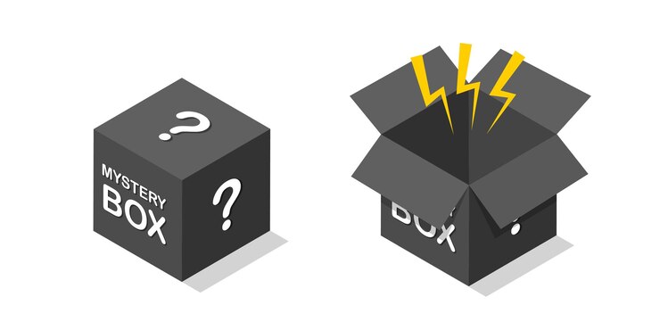 Vector closed and open mystery black box isometric icon secret prezent lucky prize concept