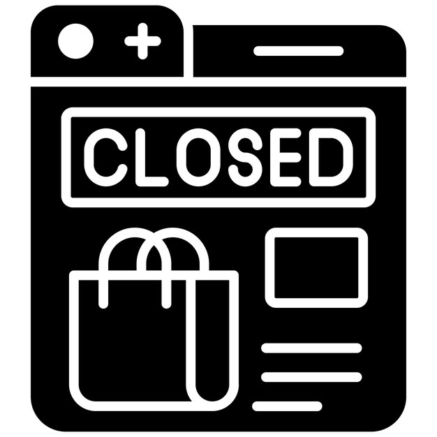 Closed Glyph Solid Black Illustration