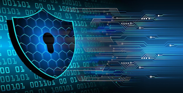 closed padlock on digital background cyber security