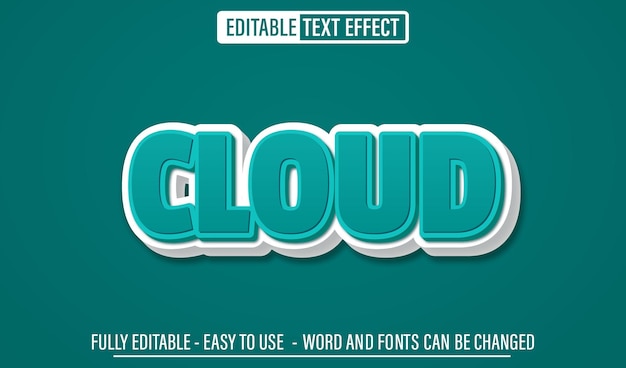 Cloud 3d editable text effect