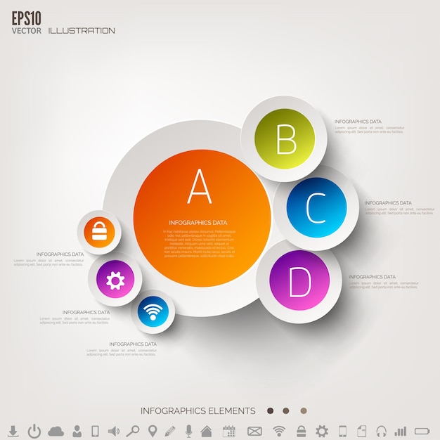 cloud computing background with web icons social network mobile app infographic elements