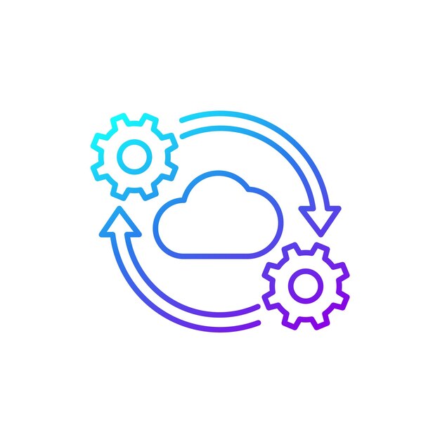 cloud computing line icon on white