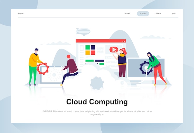Cloud computing modern flat design concept.