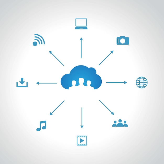 Cloud computing vector icon