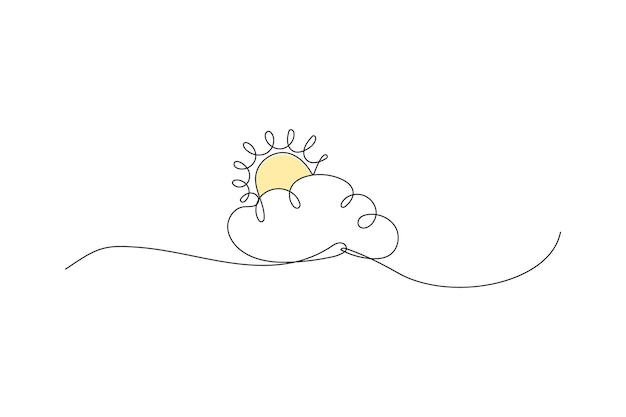 Cloud Continuous line drawing Vector illustration