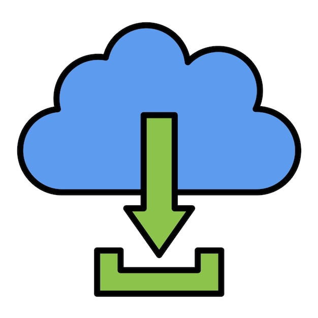 cloud download flat illustration