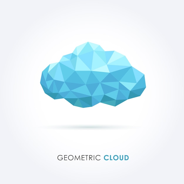 Cloud geometrical style modern silhouette on a white background vector