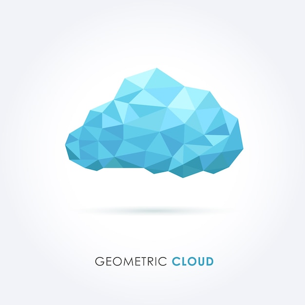 Cloud geometrical style modern silhouette on a white background vector